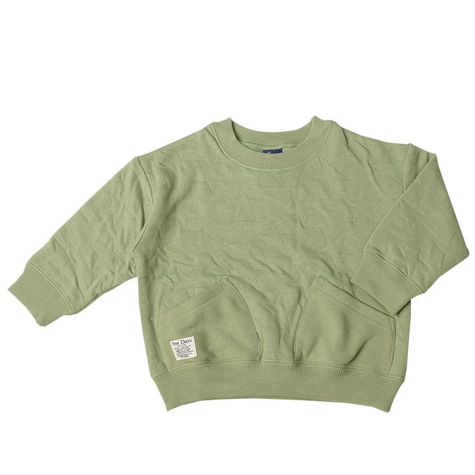 akachan honpo - 星星造型鋪棉休閒上衣-軍綠色