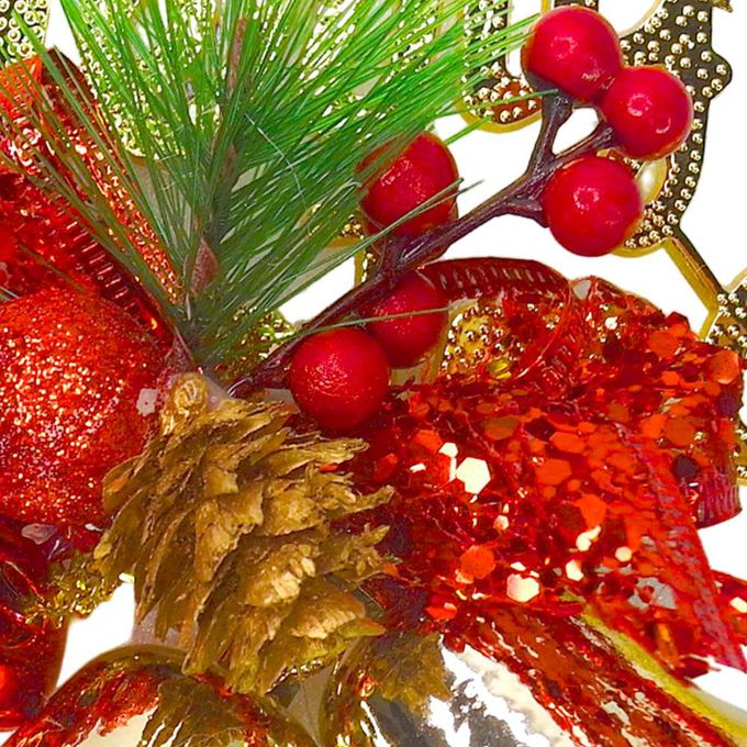 MODACore 摩達客 - 摩達客台製精緻6吋聖誕快樂英文字牌雙鐘吊飾-紅金系（歐美外銷人氣品）