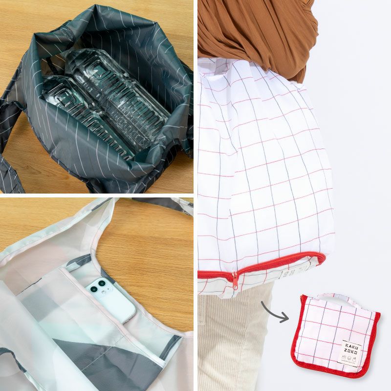 日本 IROHA - 可摺疊收納 寬底便利環保購物袋-設計款-蔬菜家族 (M(30x60x16cm))-容量12L/耐重19kg