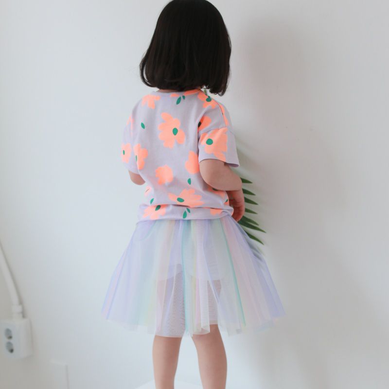 韓國 Coco Rabbit - 彩虹漸層網紗褲裙-薄荷綠