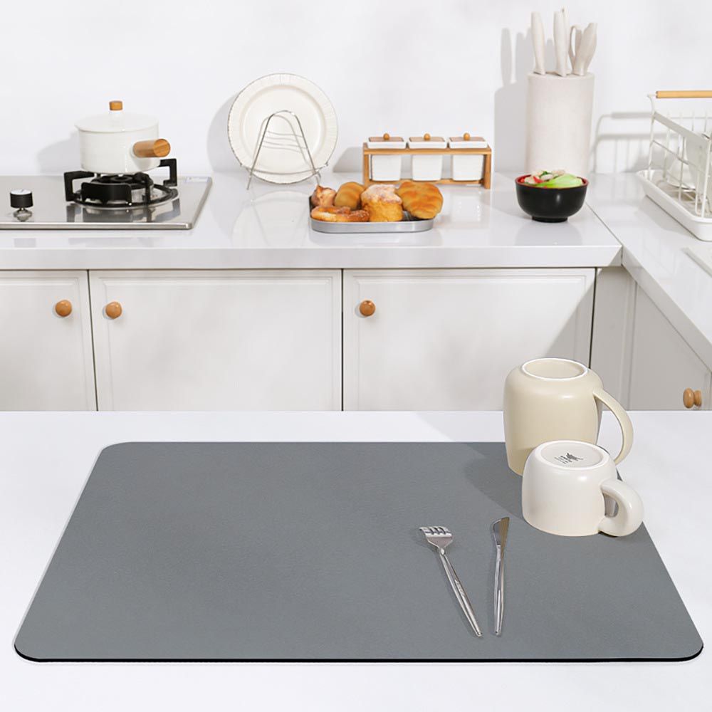 廚房/吧台吸水防滑隔熱墊-簡約素色-深灰色