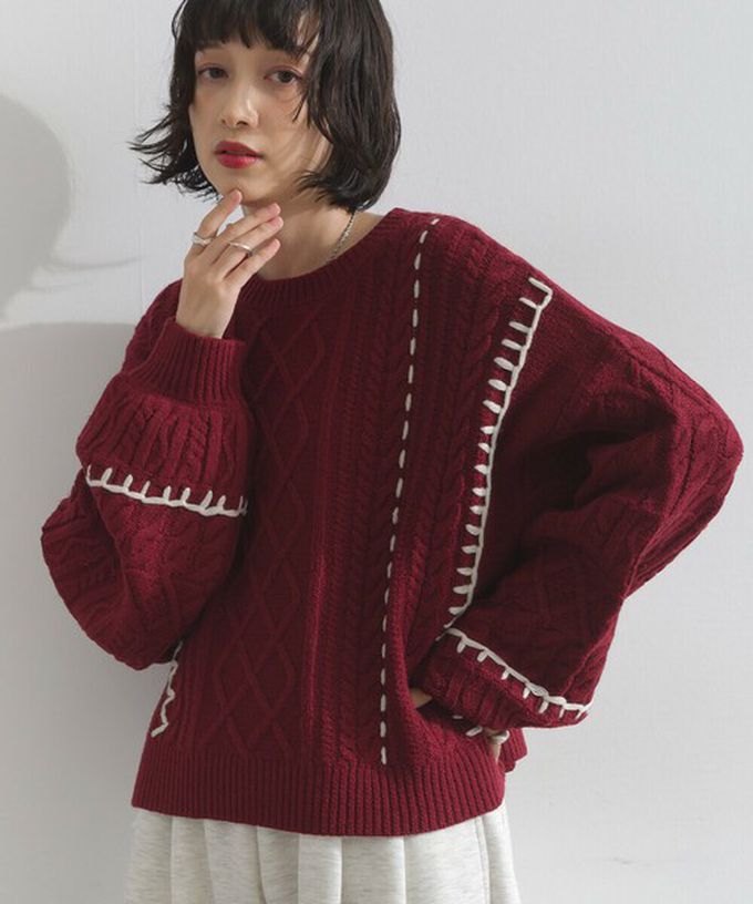 日本 ELENCARE DUE - 手工編織感柔美麻花紋理毛衣-黑