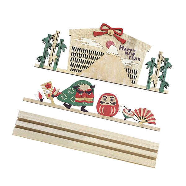 日本代購 - 木製日本新年擺飾/掛飾-注連繩 (W22.5×H22×D1.3cm)