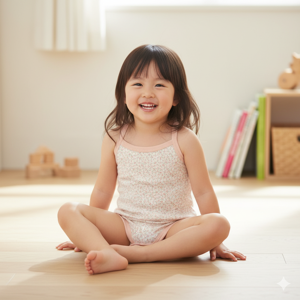 時尚細肩帶包屁衣-小花-粉紅色