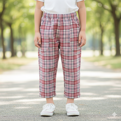 akachan honpo - 內裡刷毛褲-格紋