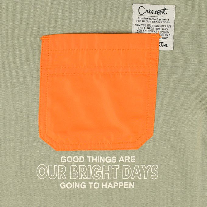 akachan honpo - T恤-平織口袋-軍綠色