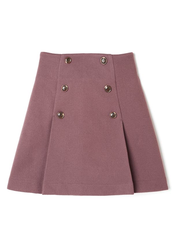 日本 GRL - 英倫風A字修身短裙-可可棕