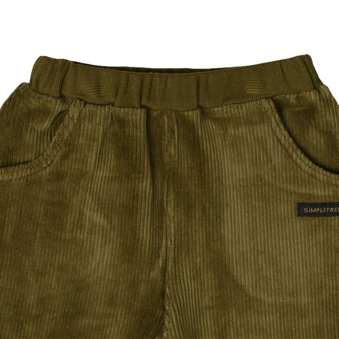 akachan honpo - 10分蓬蓬褲-燈心絨-軍綠色