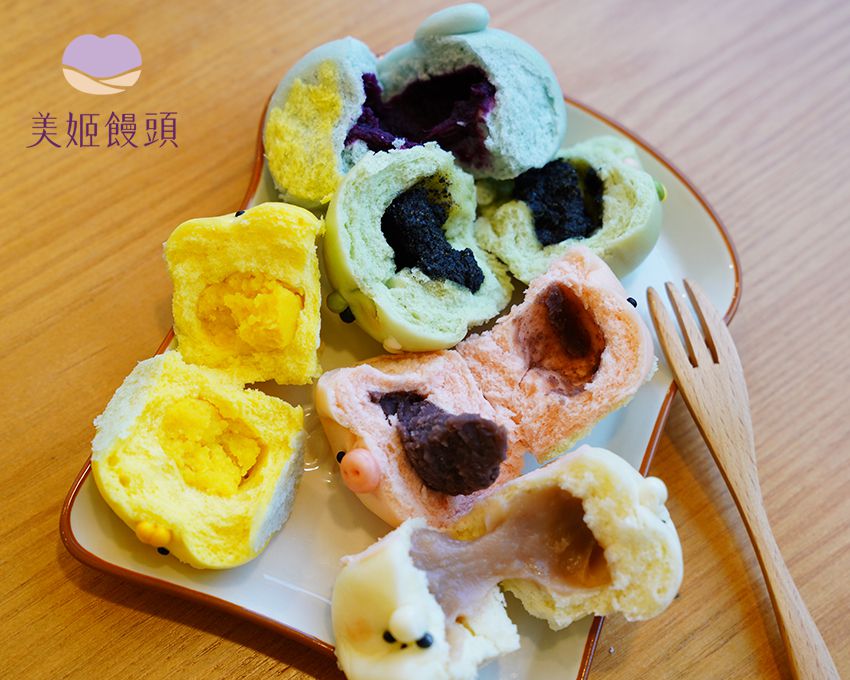 美姬饅頭 - 擠擠動物園鮮乳造型包子 (一盒五入)-245g
