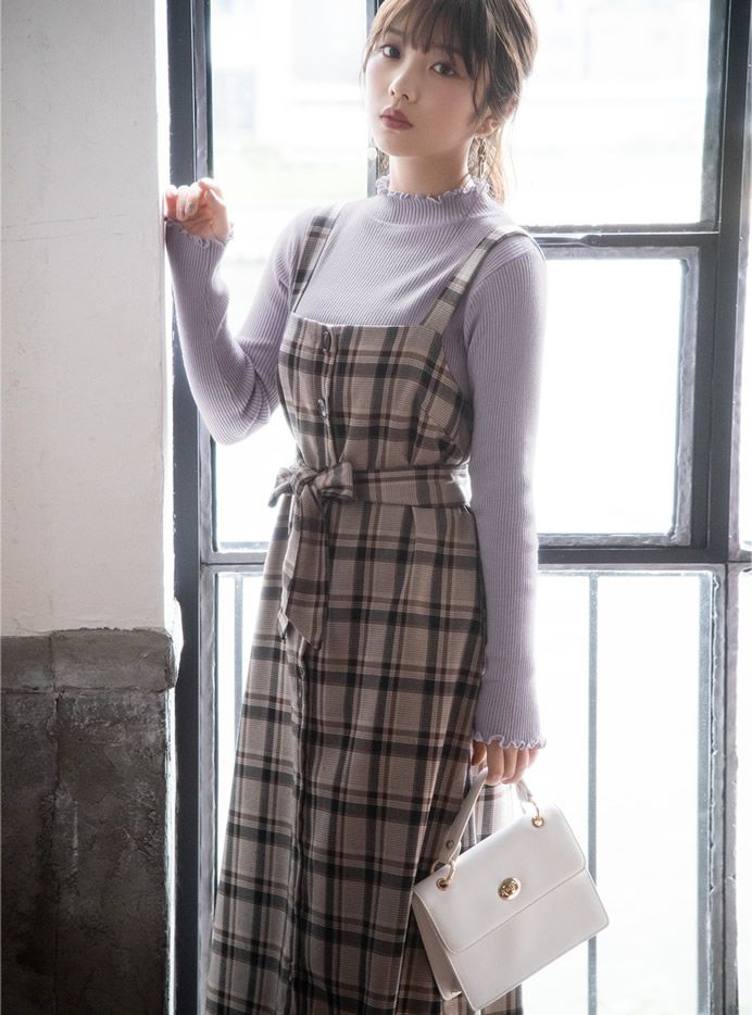 日本 GRL - 合身修飾花邊袖領口針織上衣-薄荷綠