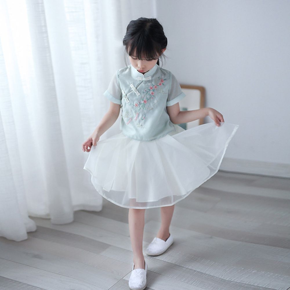 漢服 - 歐根紗裙-米白色