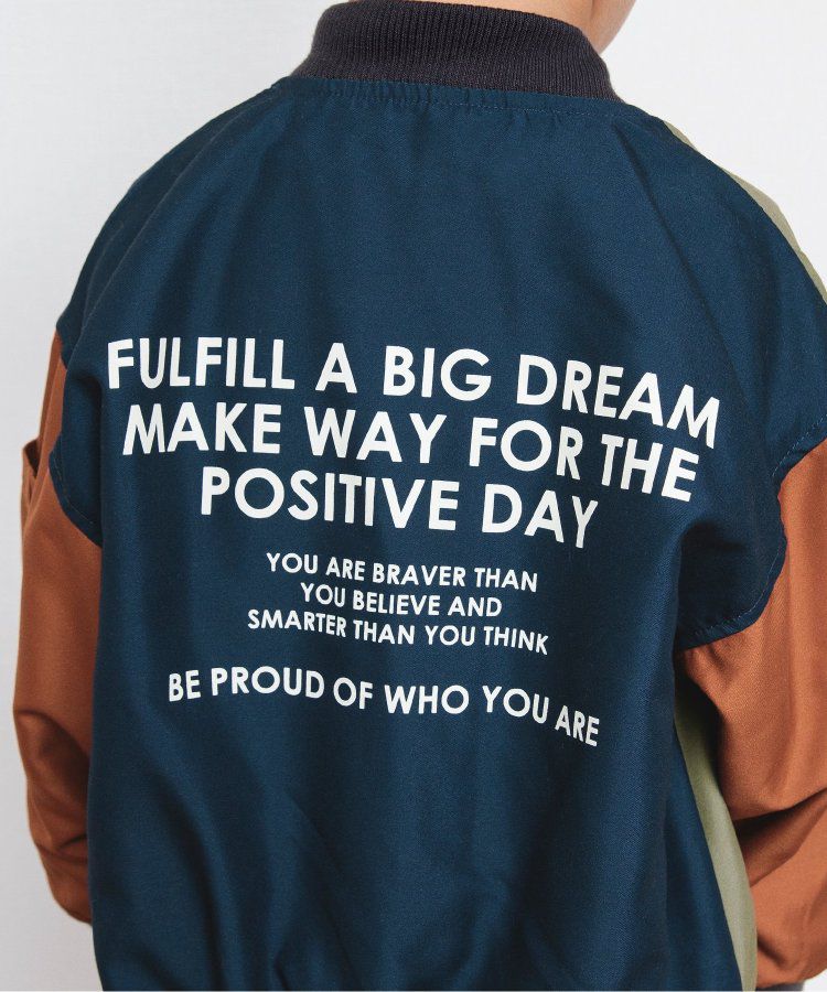 日本 BREEZE - 背後標語帥氣MA-1飛行夾克-焦糖豹紋