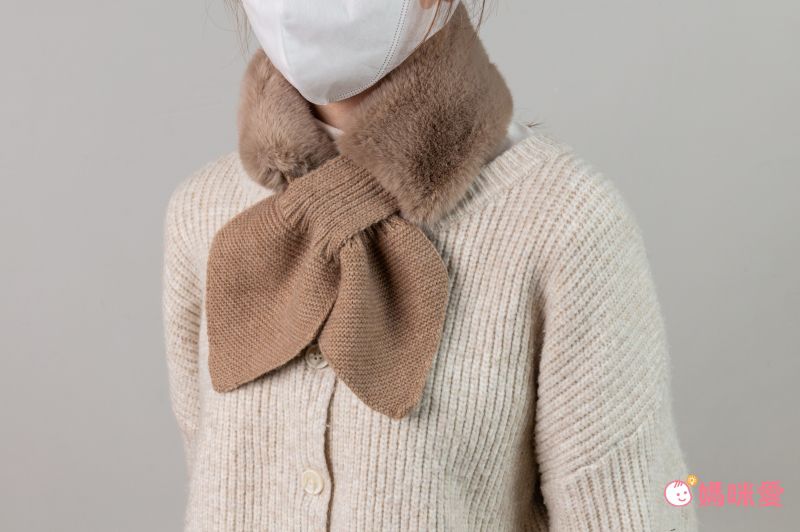 韓國 MAY - 三角披肩式圍巾/披巾-卡其