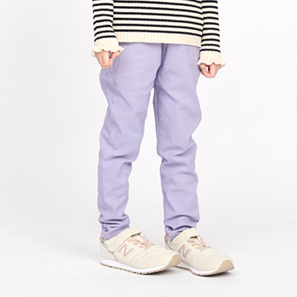 裏起毛 超彈力舒適長褲-素面-紫