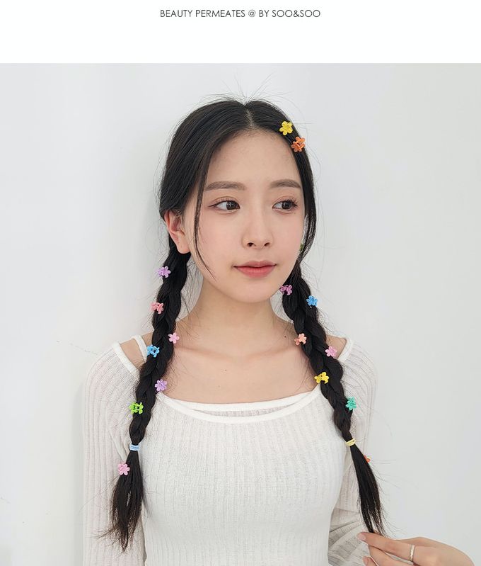 韓國 Soo&Soo - 迷你馬卡龍色小抓夾-花朵-10個一組