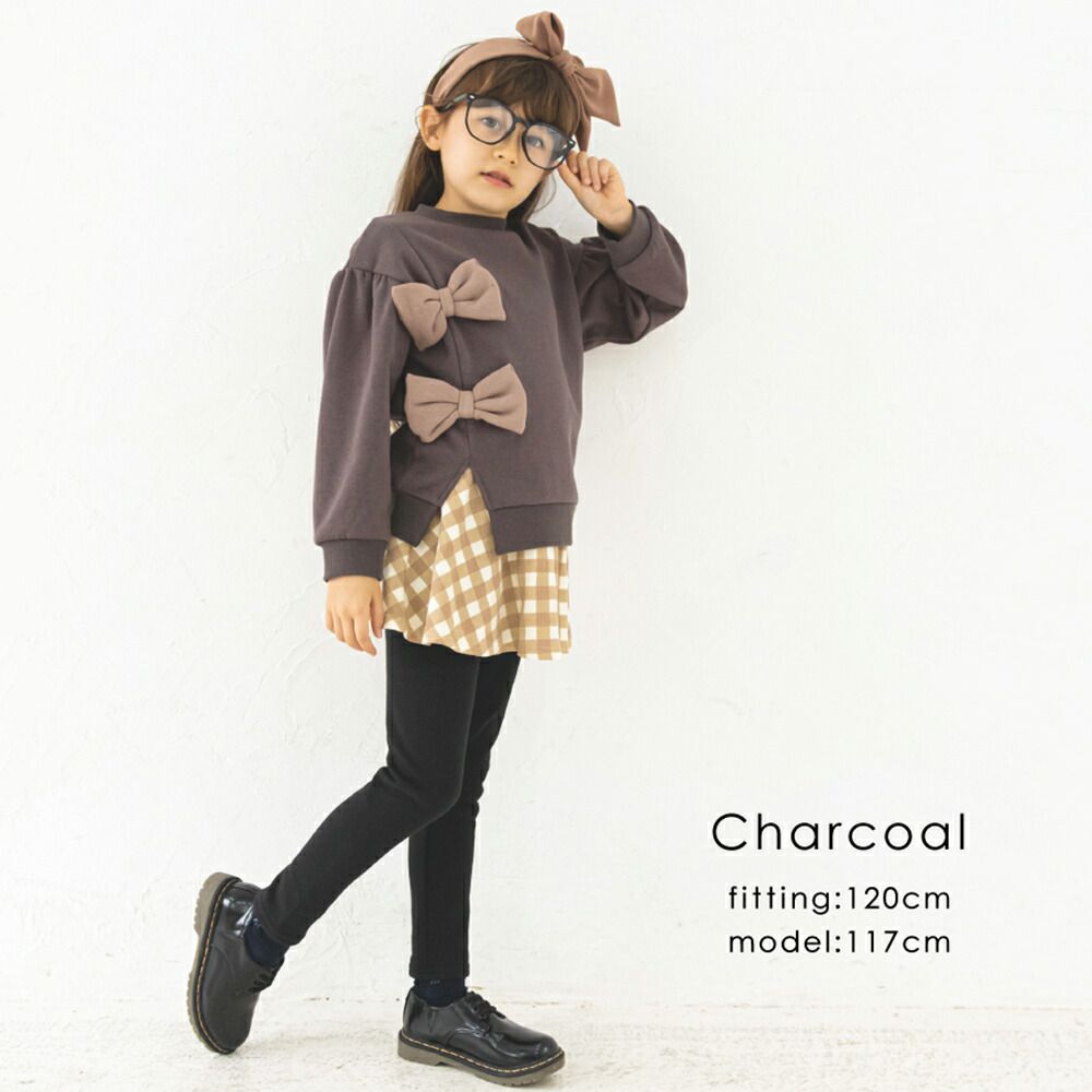 日本 evercloset - 超萌大蝴蝶結開叉裏毛長袖上衣-粉紅