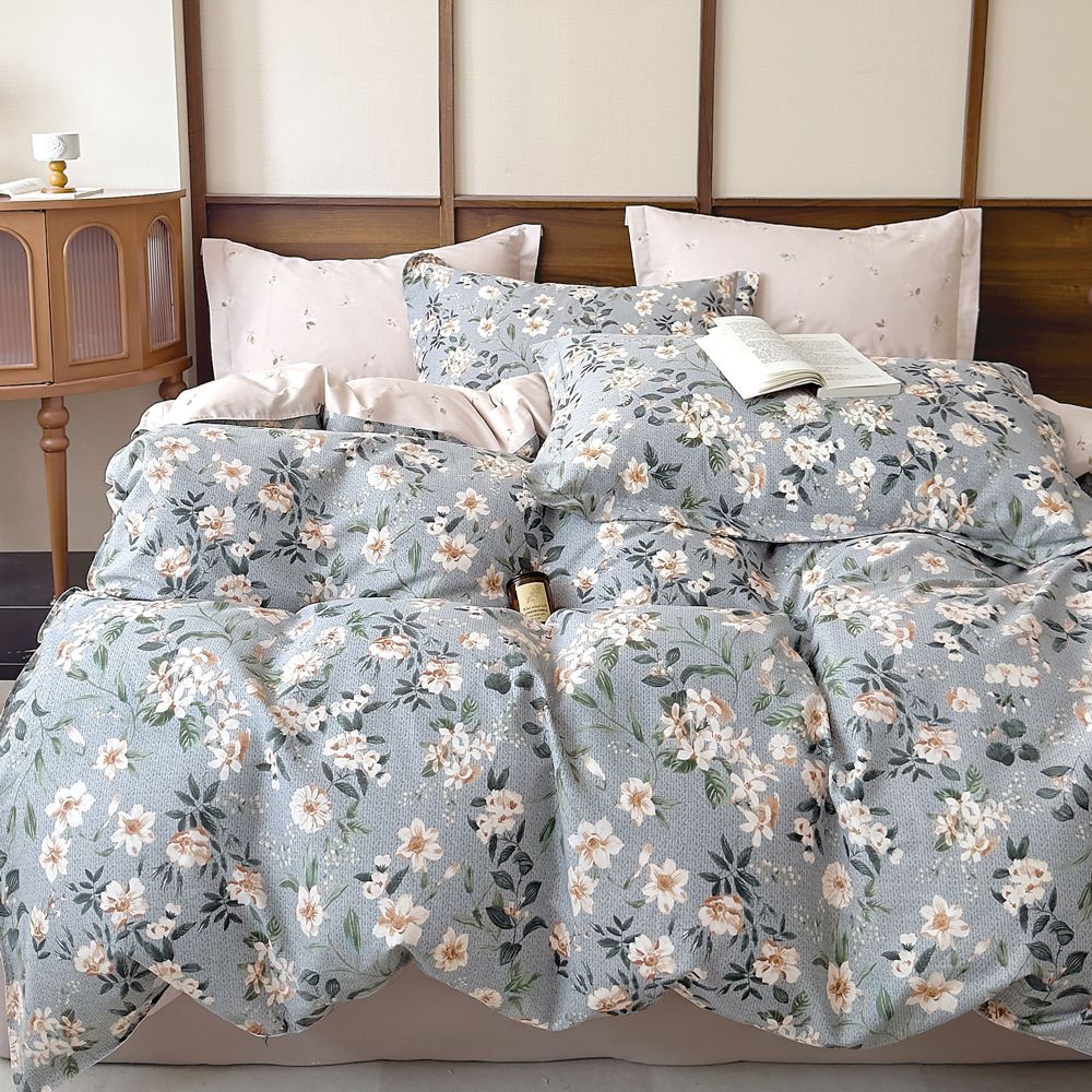 台灣製 極致純棉寢具組-嬌姿-加大三件式床包組