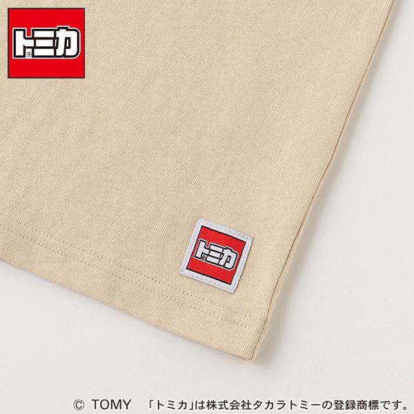 日本 petit main - TOMICA聯名 印花短袖上衣-卸載車-卡其