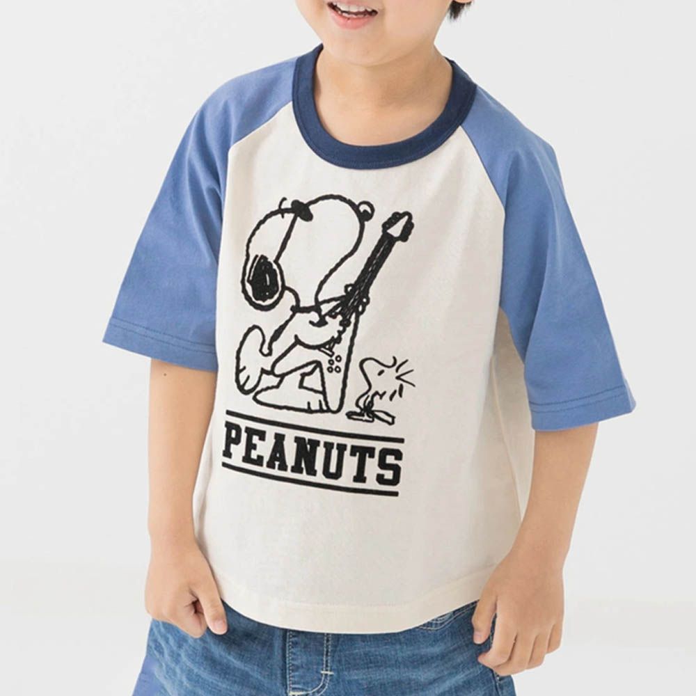 SNOOPY限定短袖上衣-彈吉他-米杏x藍