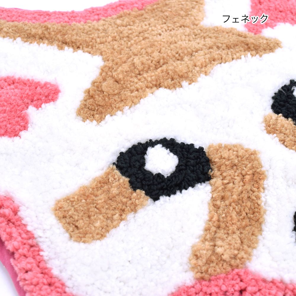 日本 TOMO - 珍奇動物系列地墊/腳踏墊-耳廓狐-粉 (約60x49cm)