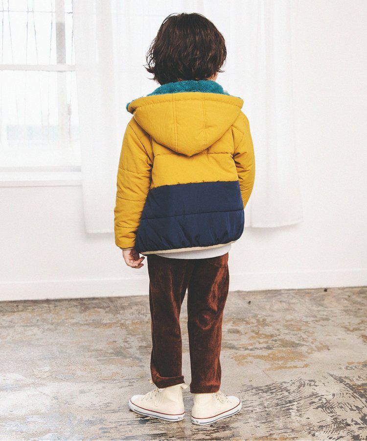 日本 BREEZE - 2WAY極暖裏絨保暖鋪棉外套-卡其x咖啡