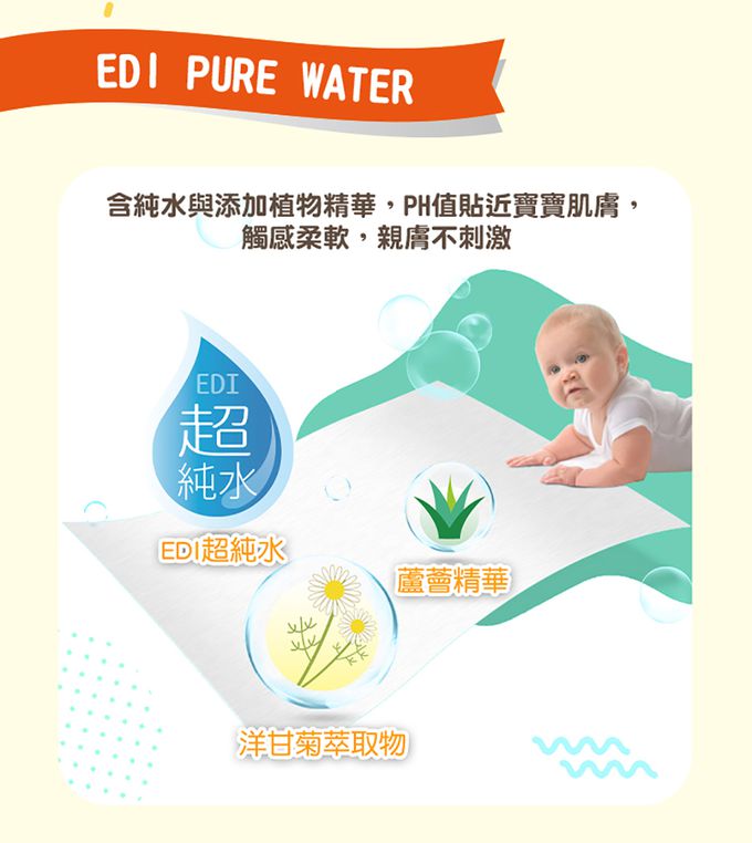 nuby - EDI超純水柔濕巾-88抽/3包