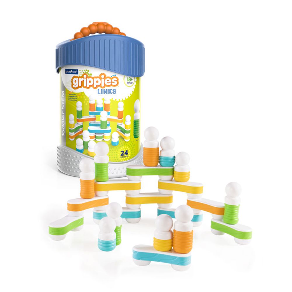 美國 guidecraft - 觸覺磁力連結積木-24件