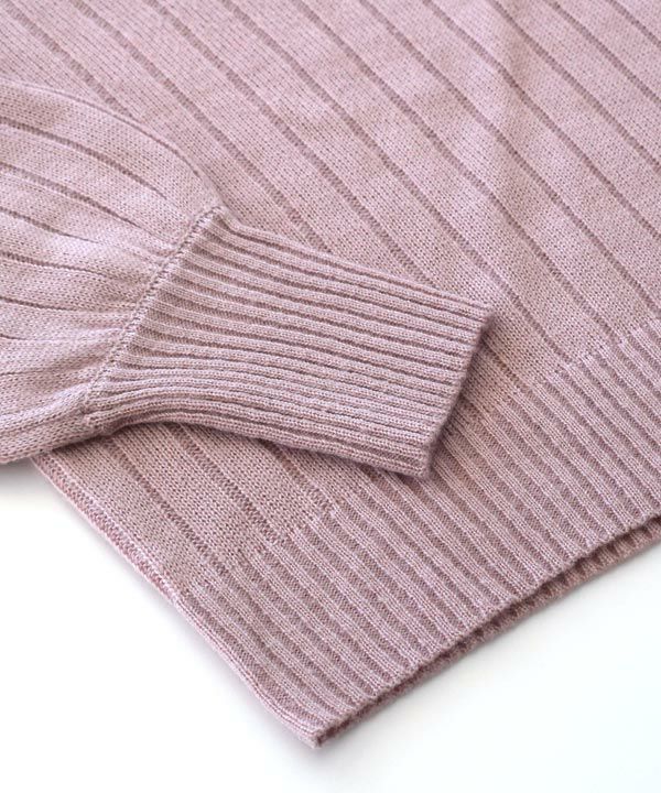 日本 zootie - 顯瘦V領粗羅紋薄針織上衣-灰粉