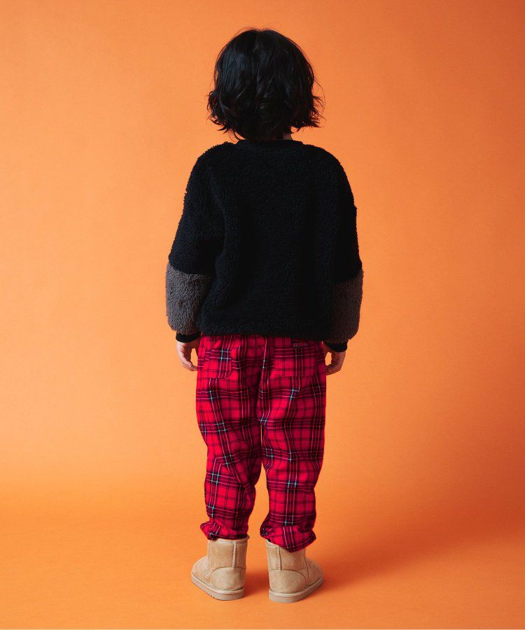 日本 BREEZE - 斜紋布保暖廚師褲-棋盤格-黑米