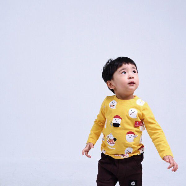 日本 Baby Room - 立體翻翻樂長袖上衣-幽靈拉麵-黑