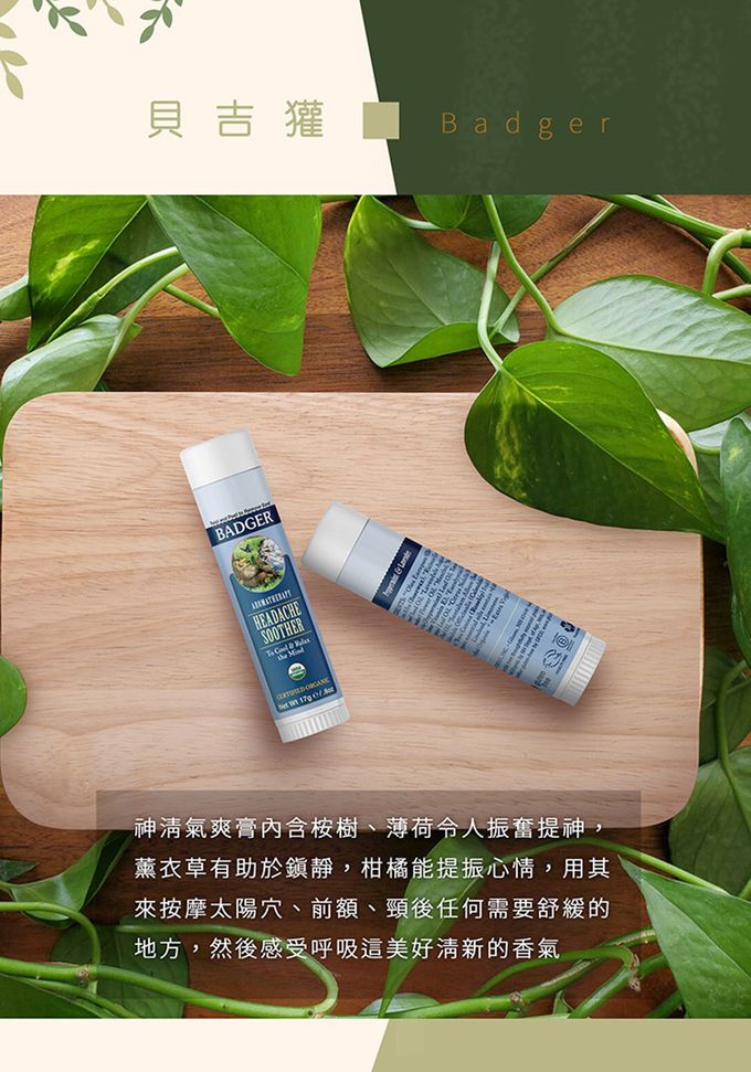 美國 Badger 貝吉獾 - 神清氣爽膏