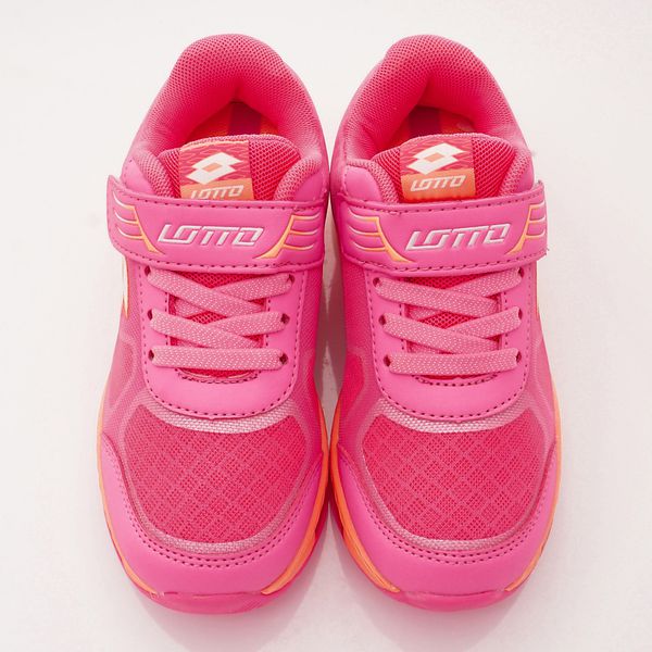 LOTTO - 義大利童鞋-抗菌彈力運動款(中大童段)-橘粉紅