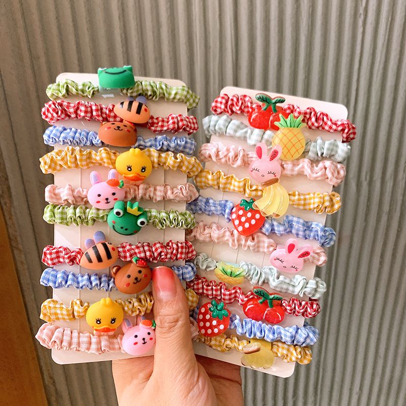 可愛彈性不傷髮大腸圈(10入組)-繽紛蜜蜂-不含紙卡