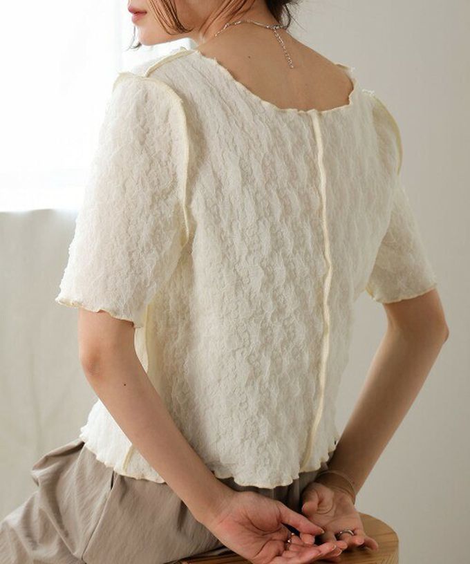 日本 Bab - 前後穿清爽皺褶短袖上衣-粉紅