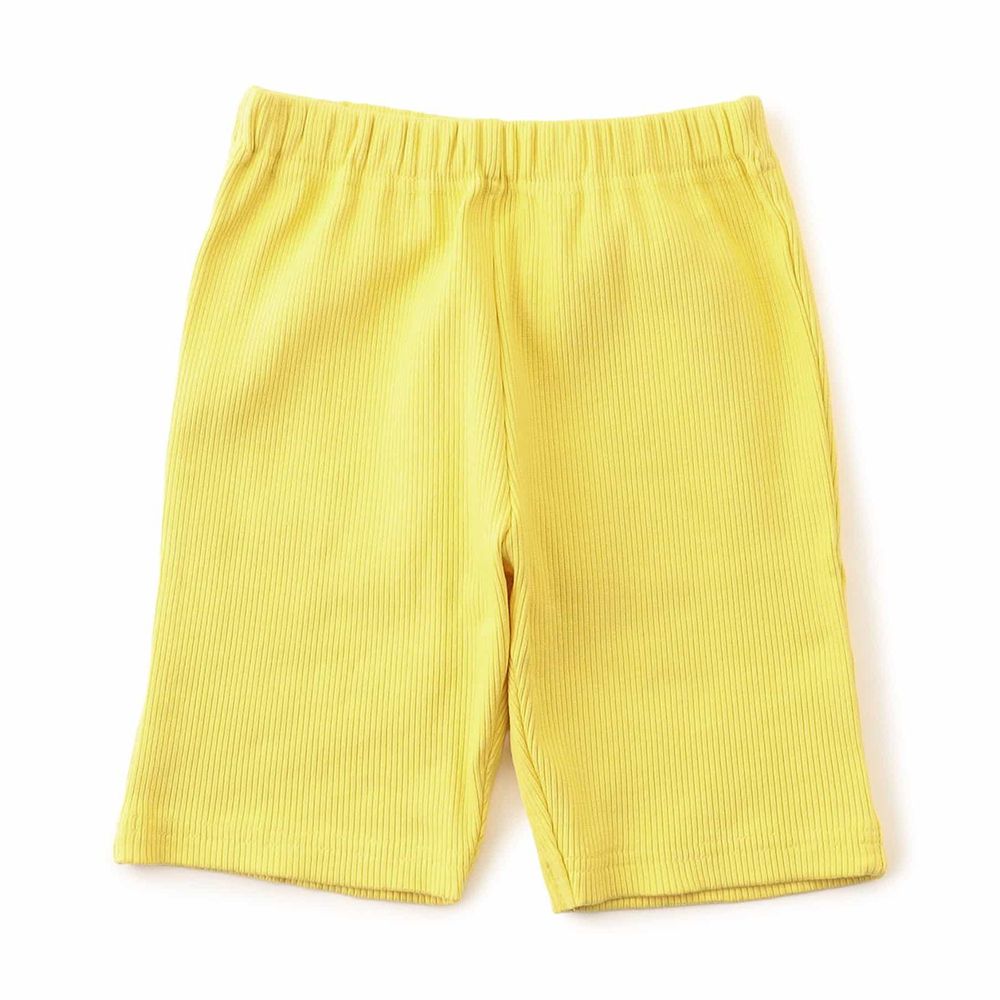 DAISUKI 百搭羅紋短褲-素色-黃