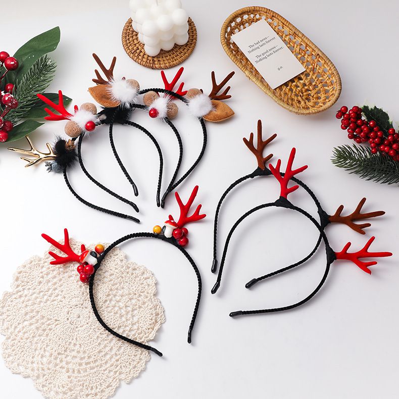 聖誕節造型兒童髮箍-金色鹿角