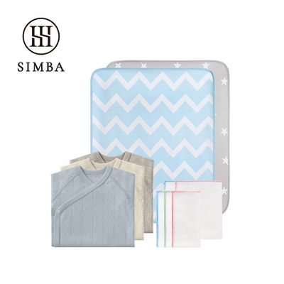 Simba 小獅王辛巴 - 柔軟時光！親膚舒適透氣棉柔組 (開襟短袖-70cm-A款)