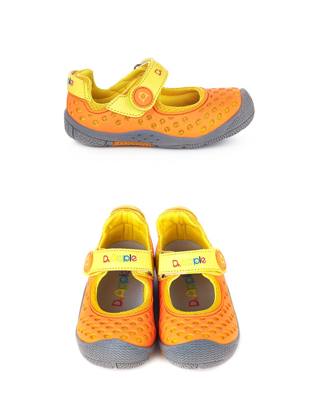 Dr. Apple - 機能童鞋-洞洞涼一夏超cute休閒童鞋-橘