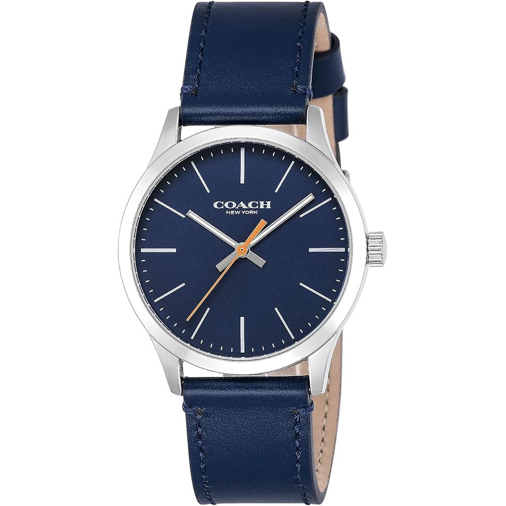 簡約時尚皮革錶帶手錶 (深藍)