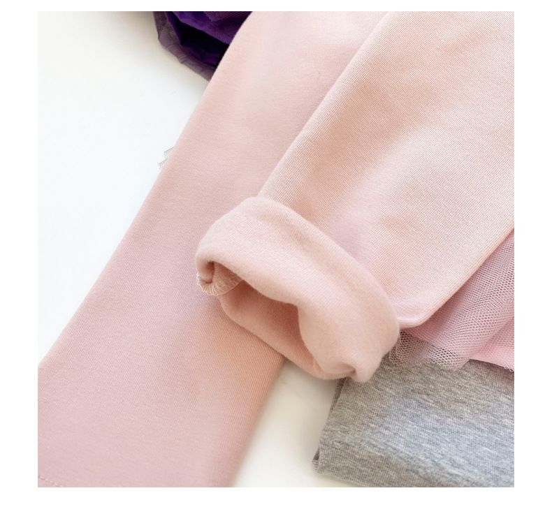 FANMOU - 內搭褲裙-撞色紗裙-灰色x粉色