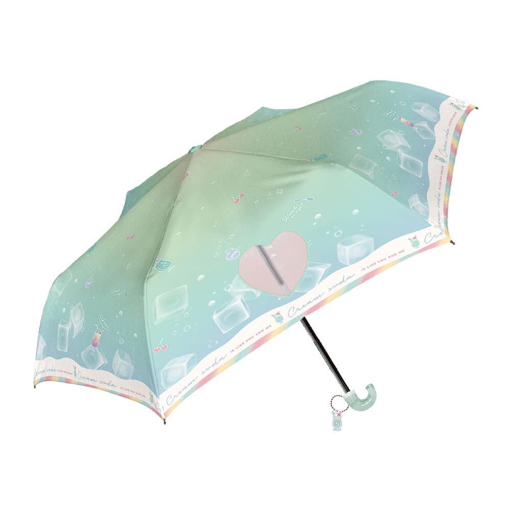 日本中谷 - 輕量透明窗兒童雨傘/折疊傘-冰淇淋蘇打-薄荷綠 (50cm(身高115-125cm))