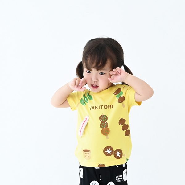 日本 Baby Room - 立體翻翻樂短袖上衣-串燒店-白