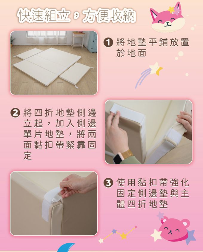 巧福 CHIAO FU - 兒童折疊地墊城堡CF-1015M-超厚5cm(地墊/兒童地墊/圍欄/幼童睡墊/安全防撞)