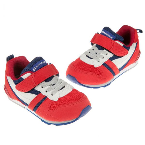 Moonstar日本月星 - Hi系列紅藍色兒童機能運動鞋