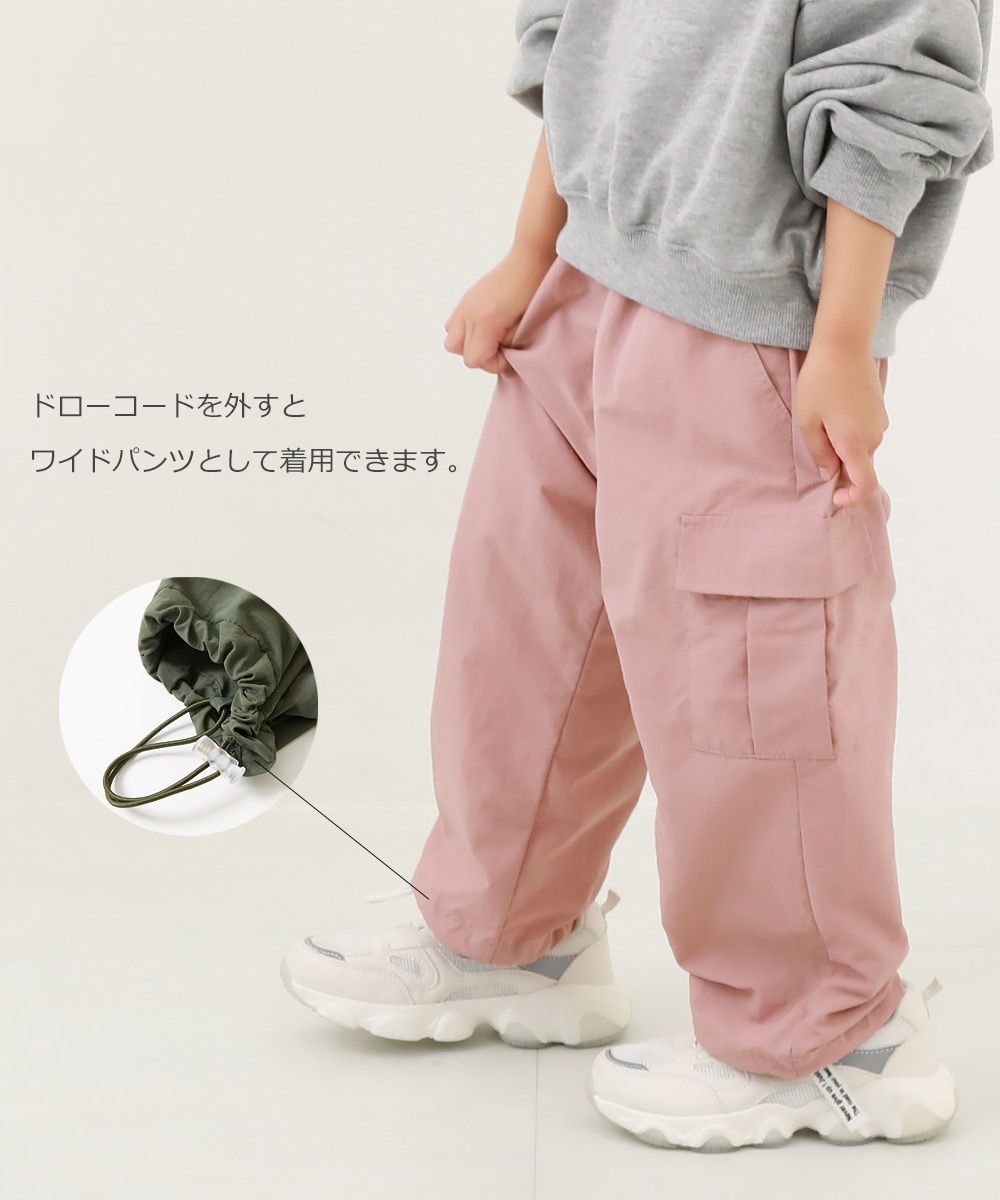 日本 devirock - 大口袋抽繩工裝風定番長褲-黑