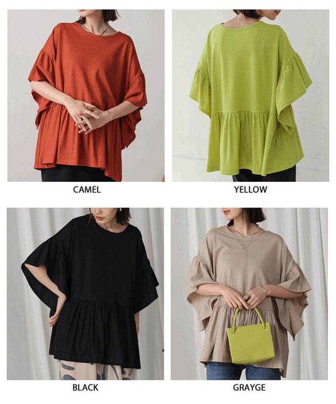 日本 Bab - 透氣嫘縈飄逸大寬袖上衣-黑