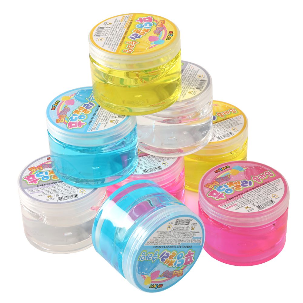 繽紛小果凍史萊姆8入組-190g*8入(粉色2+透明2+藍色2+黃色2)