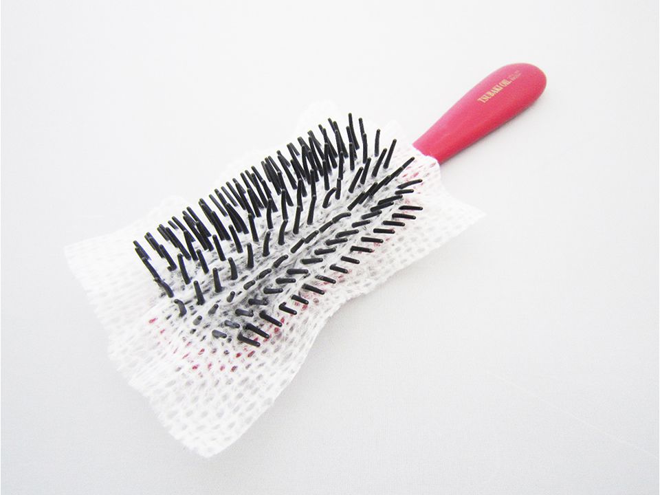 日本 TESCOM - 超音波負離子樁油艷髮梳+SOWA包起來梳子去污紙-香檳金短梳*1+紙巾*30枚/包