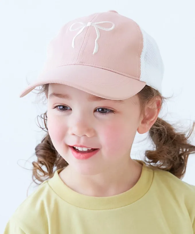 日本 devirock - 透氣網眼休閒卡車帽(可親子裝)-小花-紫羅蘭