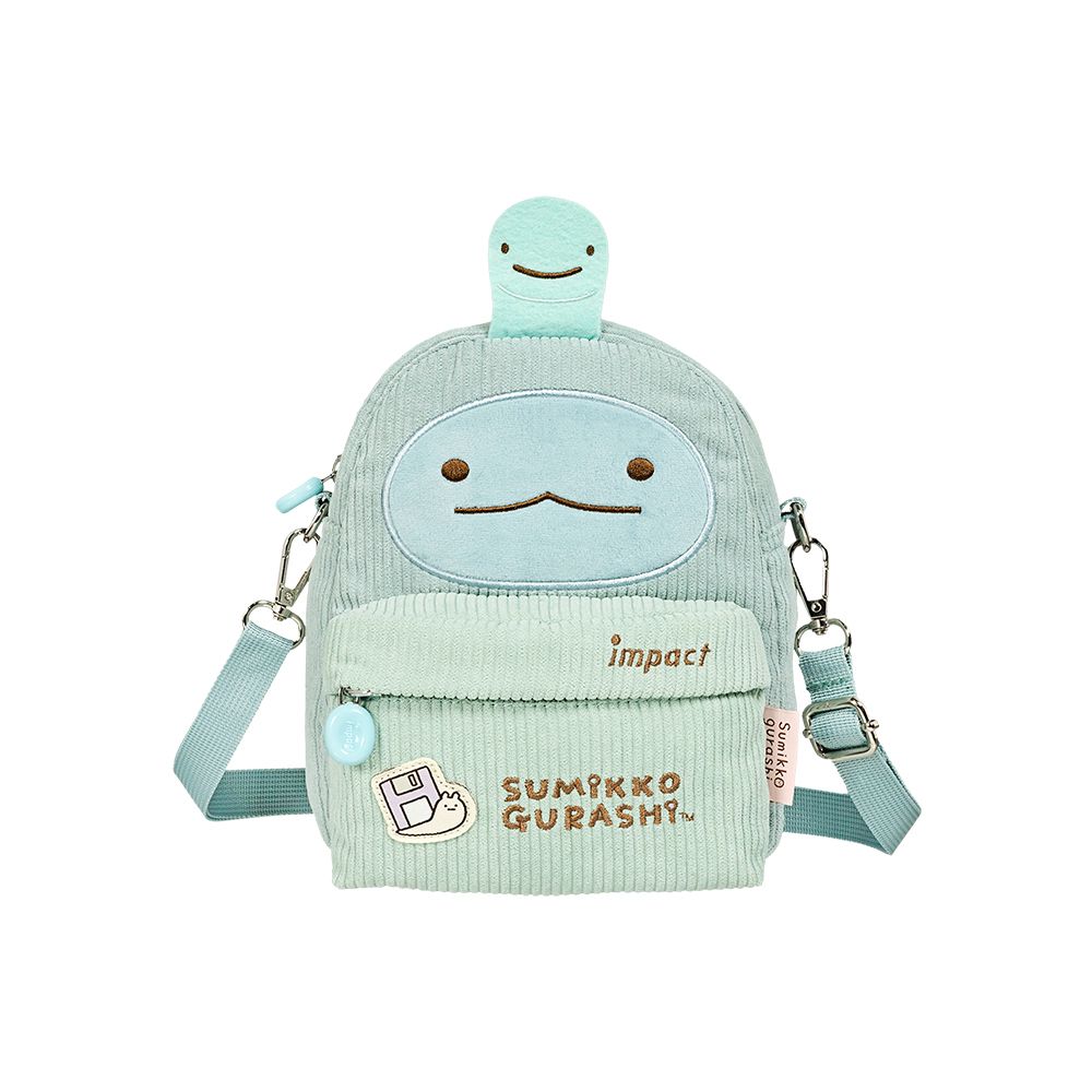 角落小夥伴-蜥蜴 燈芯絨兩用小側包-淡藍 IMQSG012LB